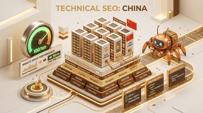 Technical SEO for China - AOOAHK crawlability, Baiduspider indexing, page speed, and schema markup